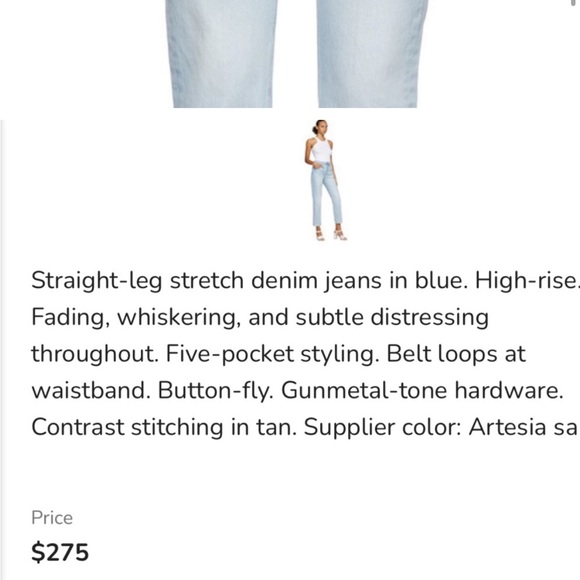 FRAME Denim Heritage Le Original Straight Leg High Rise Artesia Sand - Picture 14 of 15